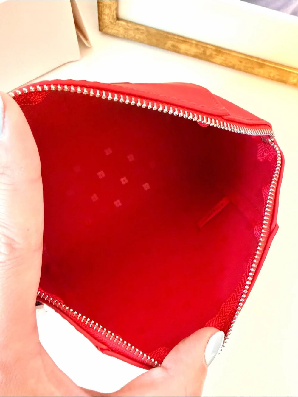 Givenchy Red Zip Cosmetic Bag